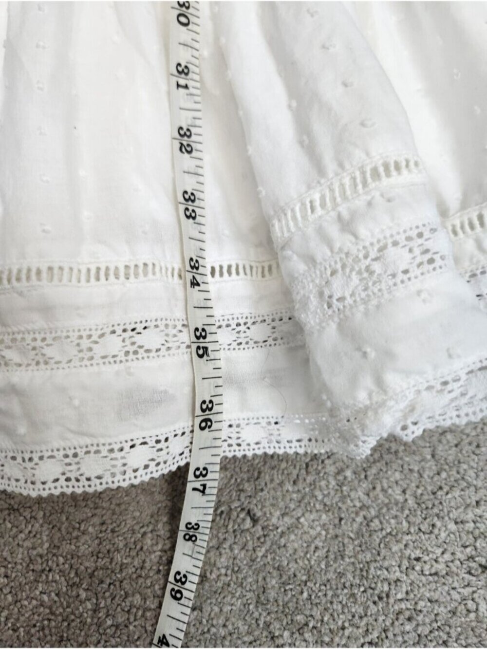 Rachel Parcell White Cotton Flutter Sleeve Tiered Dress Size 8 Milkmaid Coquette - Picture 10 of 13
